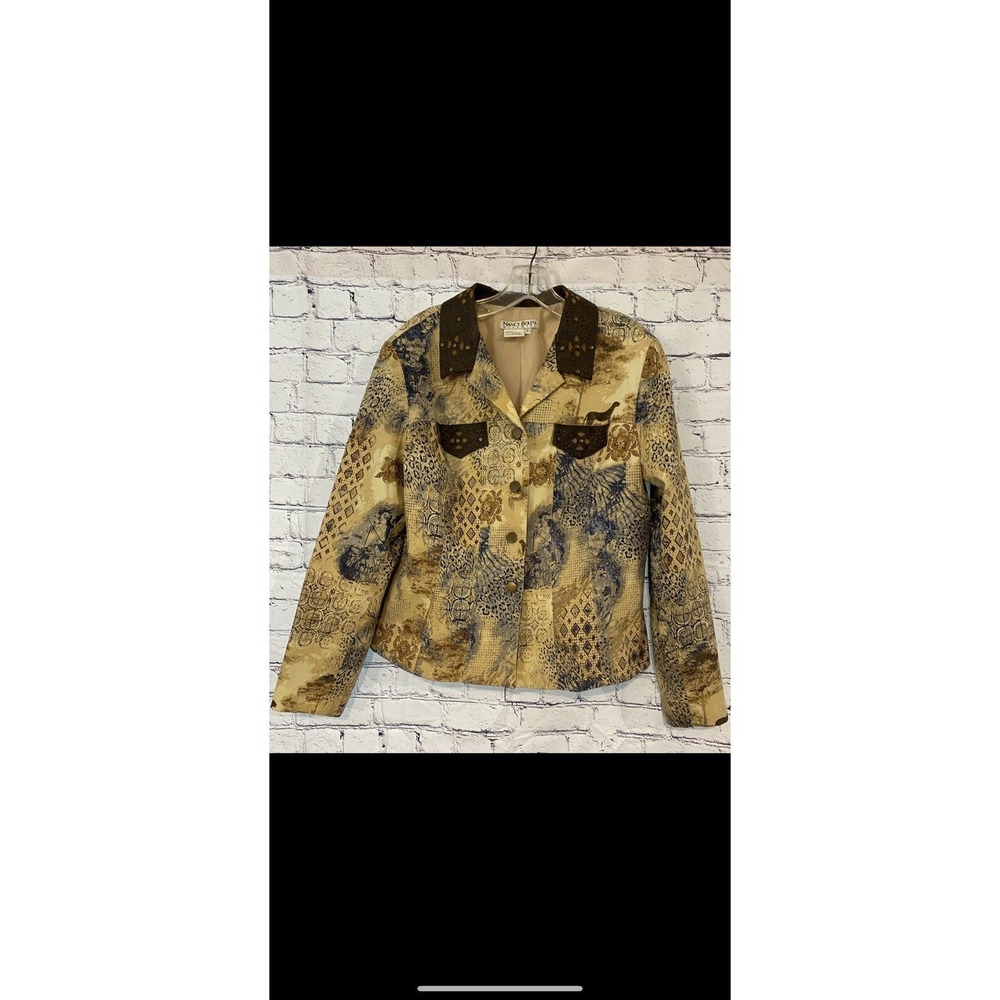 VTG Nancy Bolin Blazer Cheetah Leopard Western Jacket Large